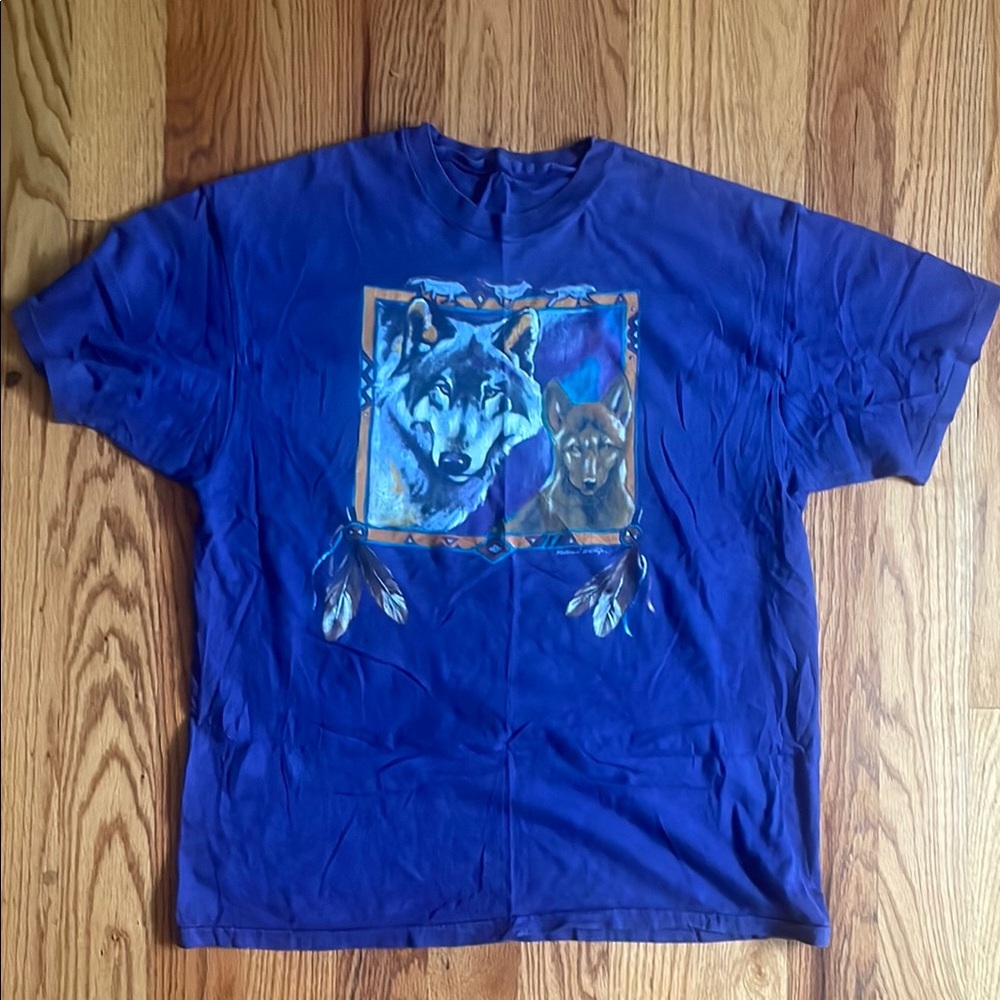 Vintage native american national wildlife tshirt size L